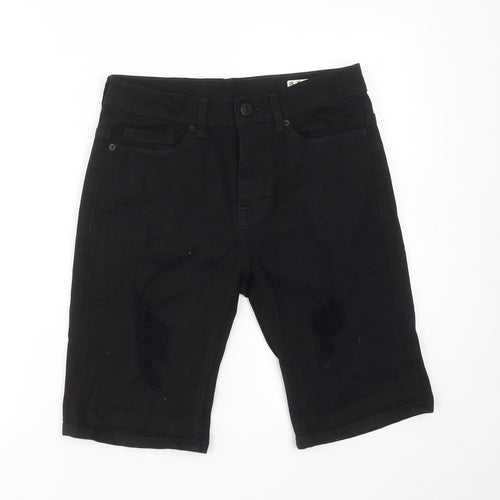 Denim & Co. Mens Black Cotton Bermuda Shorts Size 28 in Regular Zip