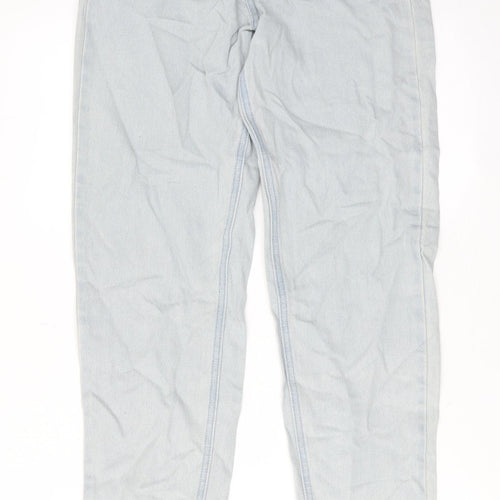 Missguided Womens Blue Cotton Tapered Jeans Size 8 Regular Zip