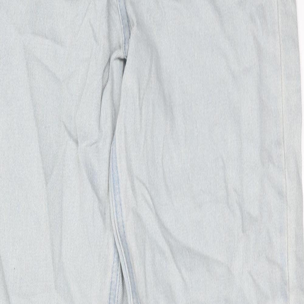 Missguided Womens Blue Cotton Tapered Jeans Size 8 Regular Zip