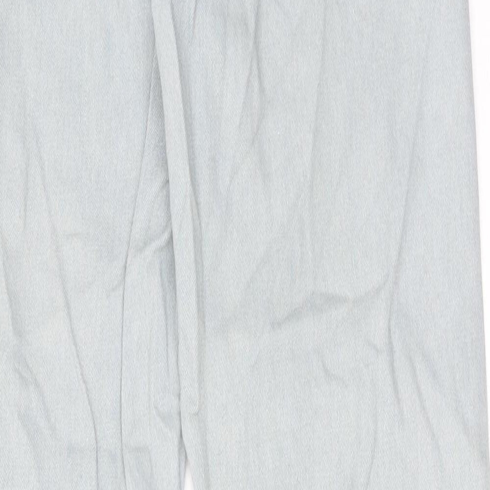 Missguided Womens Blue Cotton Tapered Jeans Size 8 Regular Zip