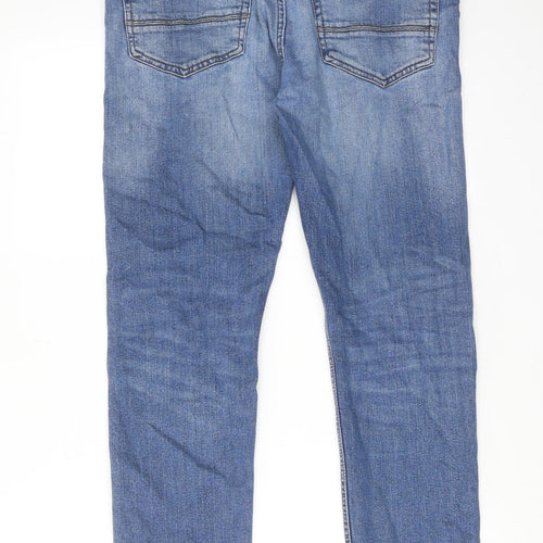 Burton Mens Blue Cotton Skinny Jeans Size 34 in Regular Button