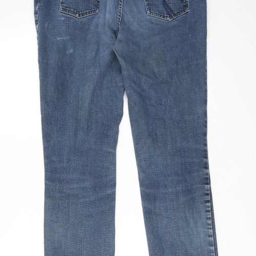 Per Una Womens Blue Cotton Skinny Jeans Size 14 Regular Zip