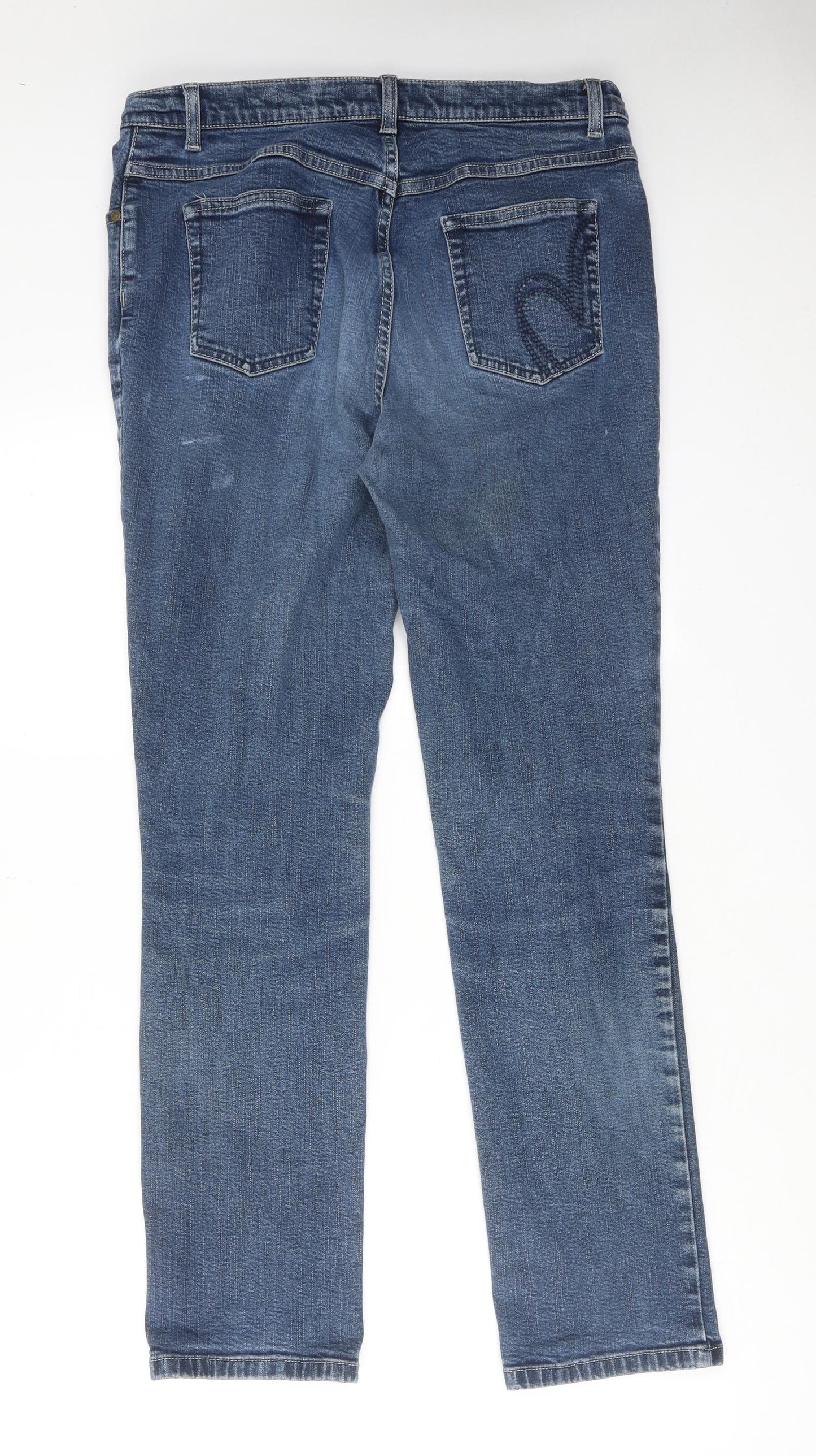 Per Una Womens Blue Cotton Skinny Jeans Size 14 Regular Zip