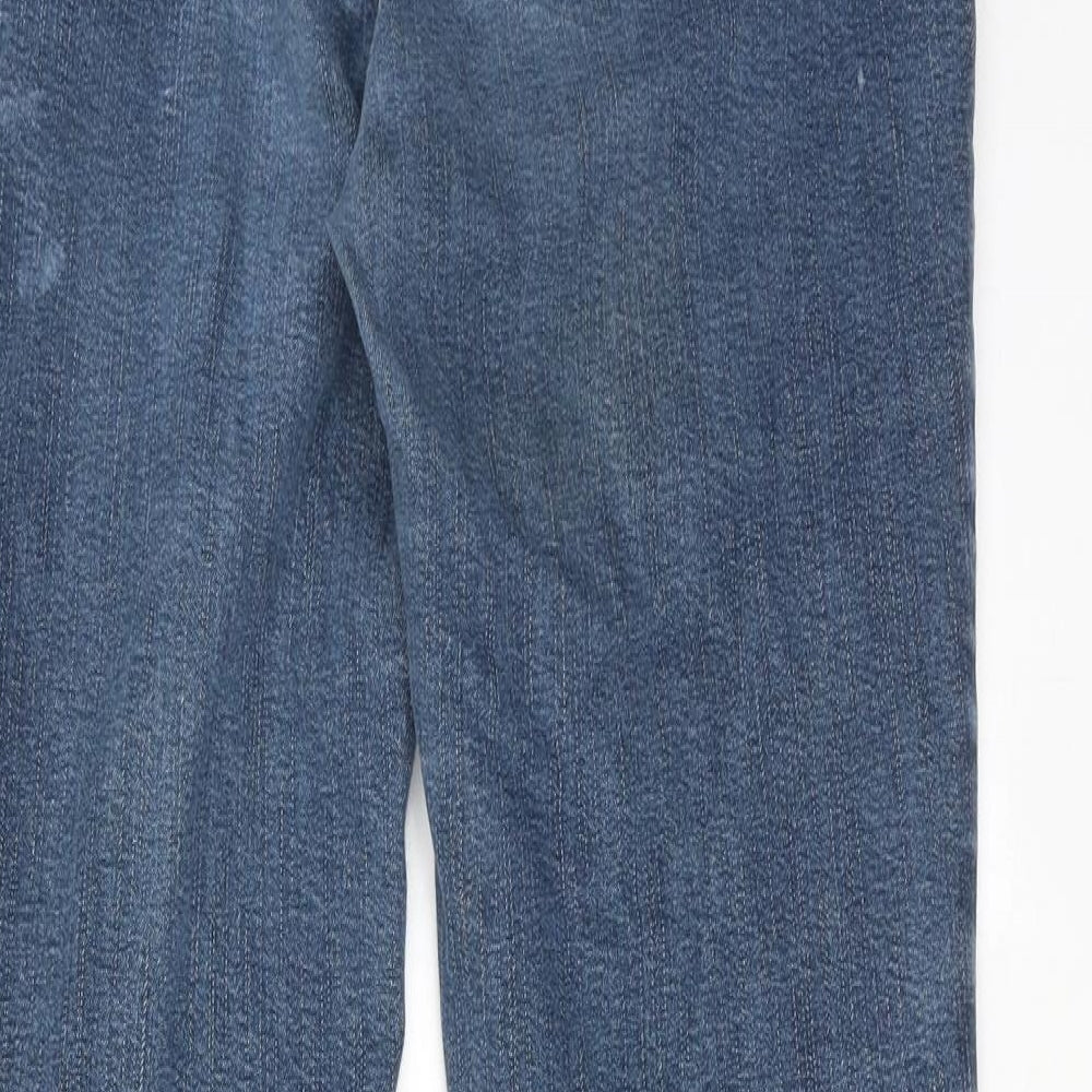 Per Una Womens Blue Cotton Skinny Jeans Size 14 Regular Zip