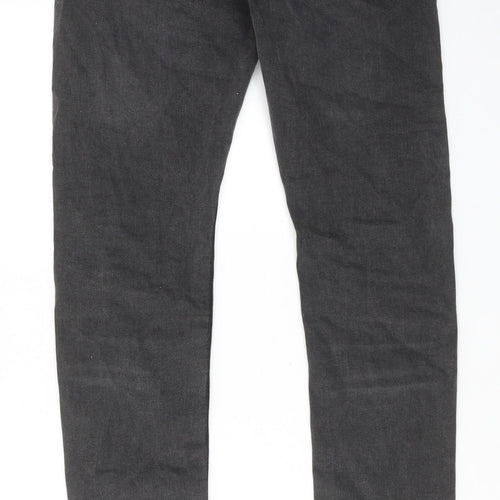 Topman Mens Grey Cotton Skinny Jeans Size 28 in L30 in Regular Button