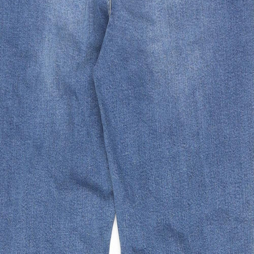 Marks and Spencer Womens Blue Cotton Skinny Jeans Size 18 Regular Zip