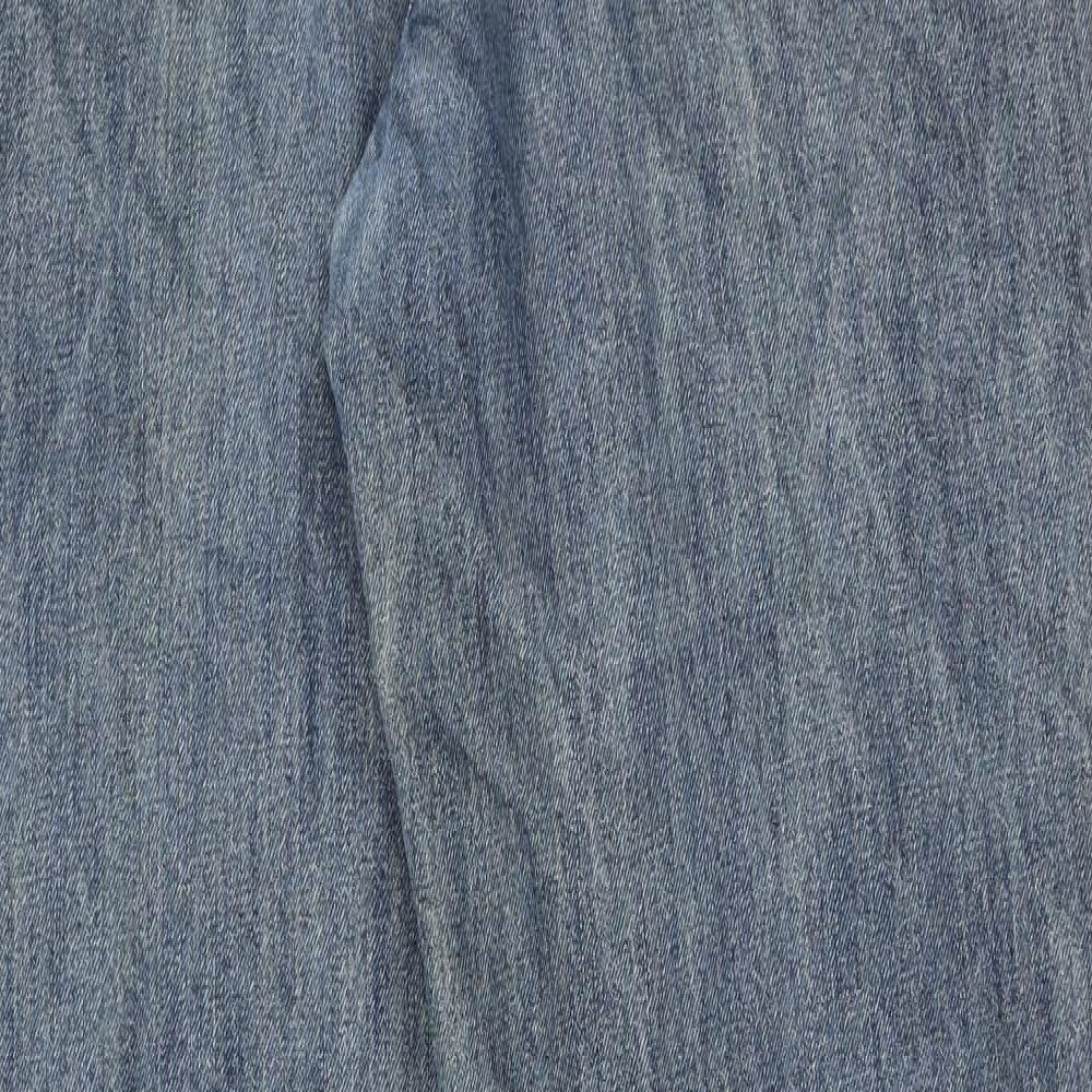 Lands' End Mens Blue Cotton Straight Jeans Size 36 in Regular Zip