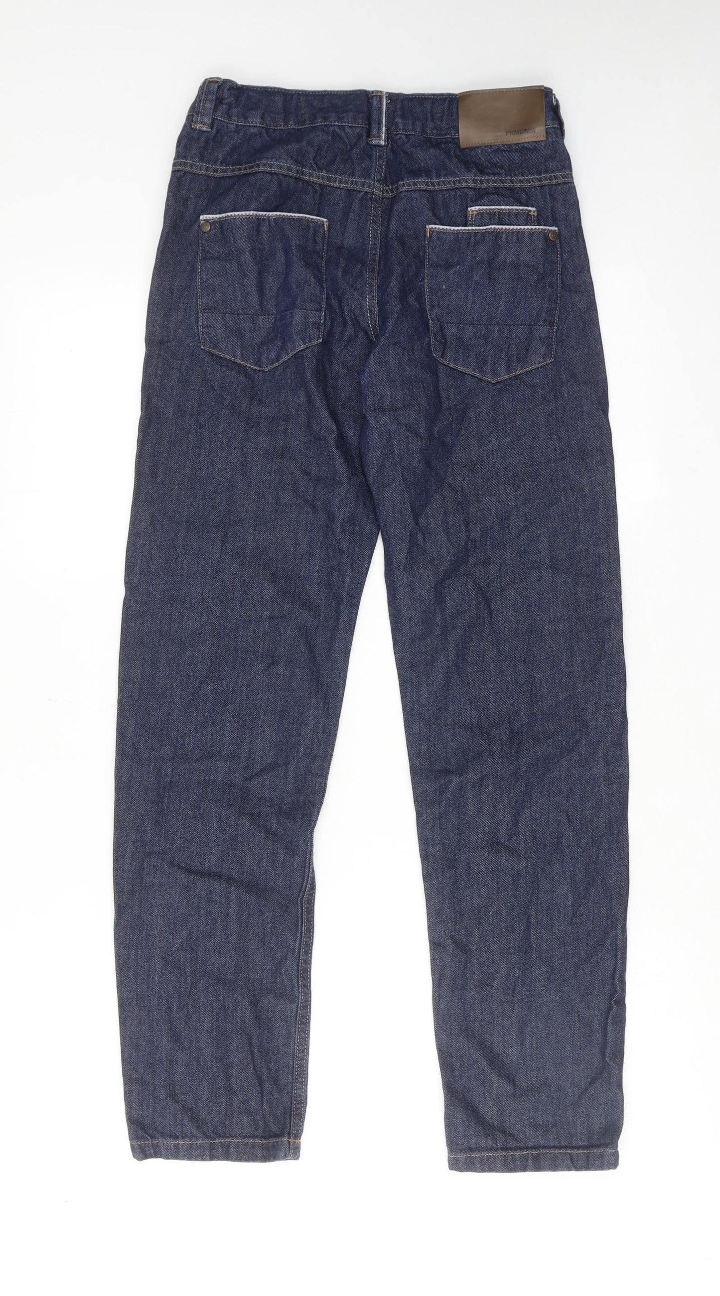 George Boys Blue Cotton Straight Jeans Size 11-12 Years Regular Zip