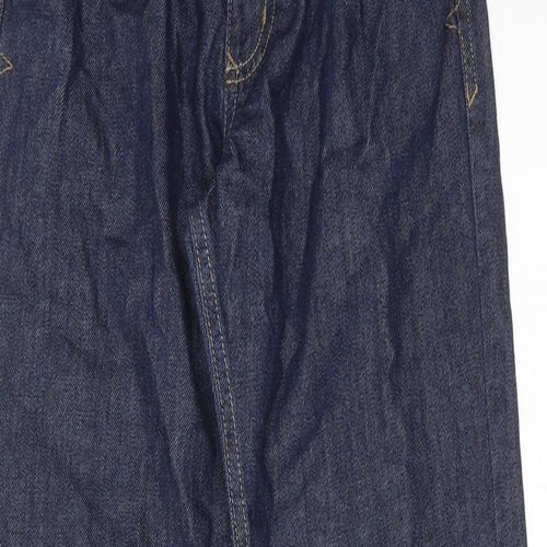 George Boys Blue Cotton Straight Jeans Size 11-12 Years Regular Zip
