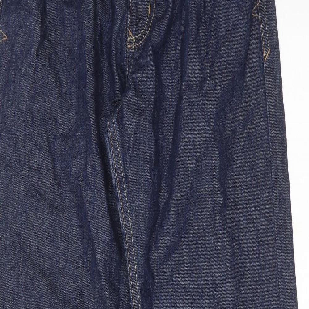 George Boys Blue Cotton Straight Jeans Size 11-12 Years Regular Zip