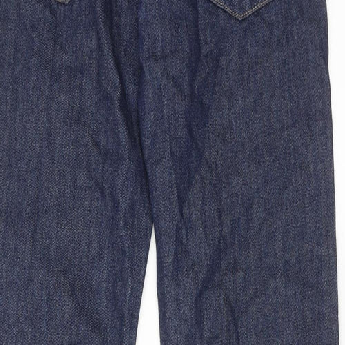 George Boys Blue Cotton Straight Jeans Size 11-12 Years Regular Zip