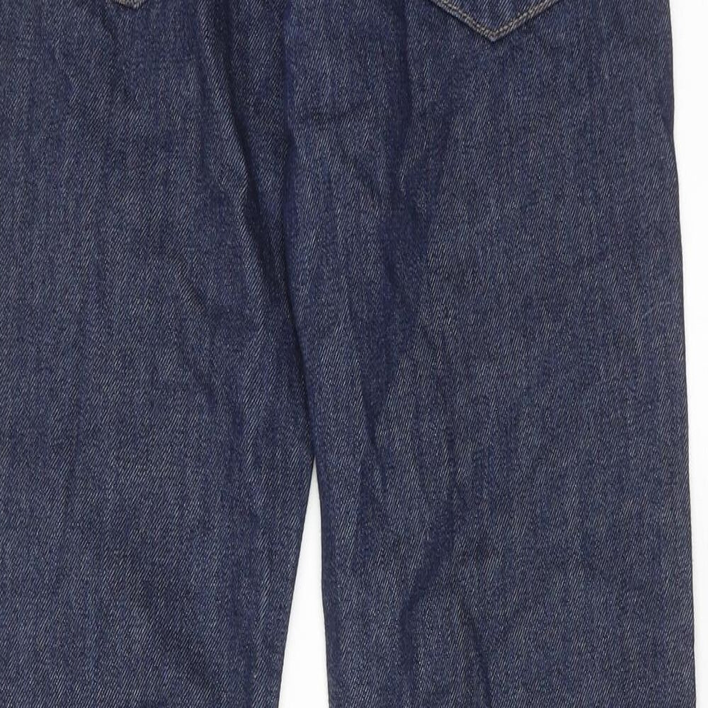 George Boys Blue Cotton Straight Jeans Size 11-12 Years Regular Zip