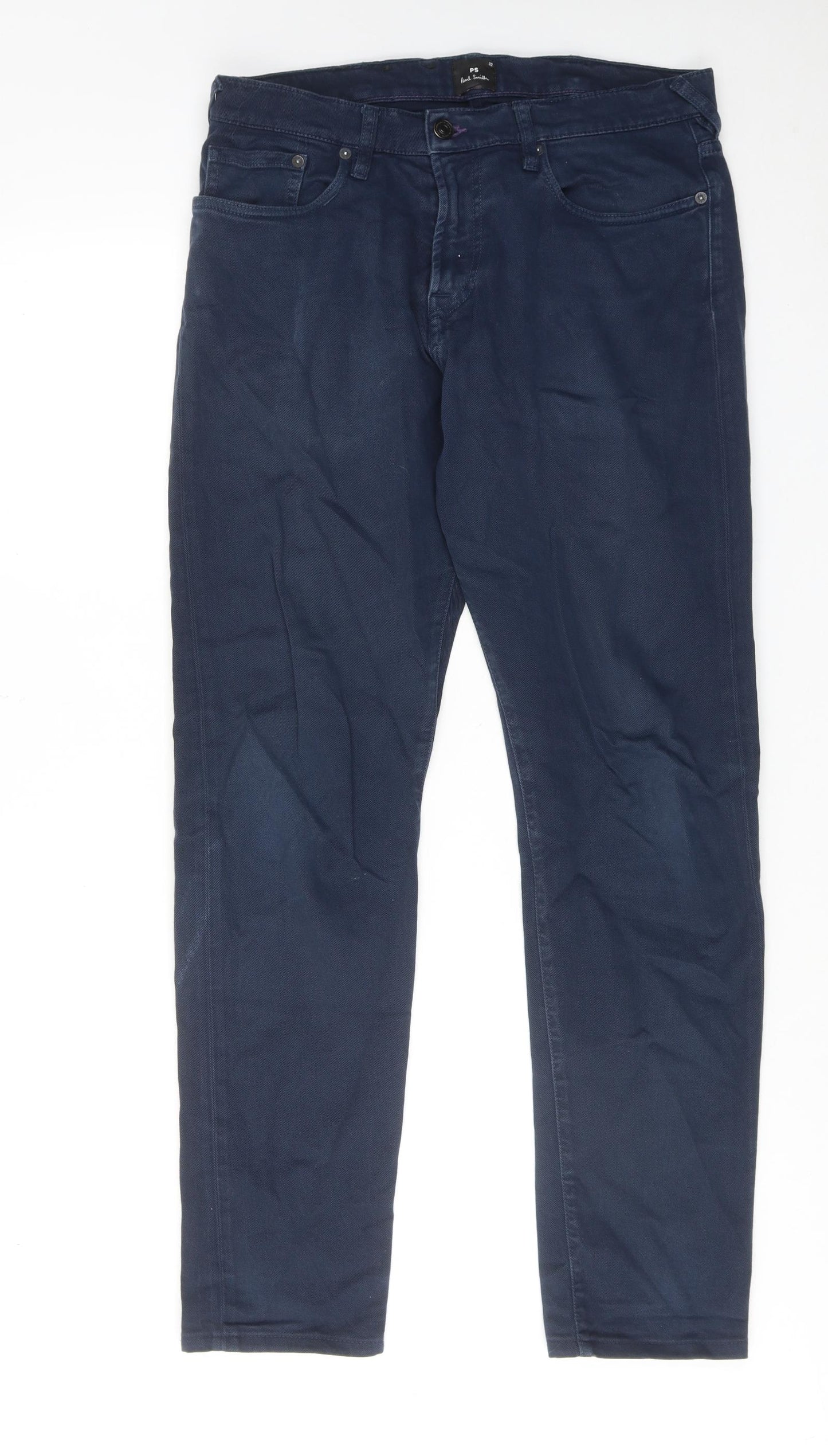 Paul Smith Mens Blue Cotton Skinny Jeans Size 32 in Regular Zip