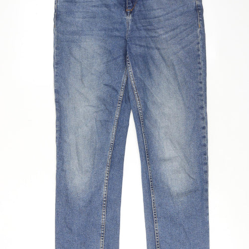 b.young Womens Blue Cotton Straight Jeans Size 27 in Regular Zip - Frayed Hem