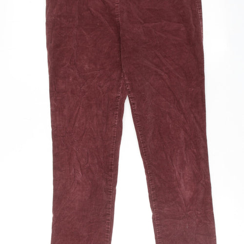 Classic Womens Brown Cotton Trousers Size 10 Regular