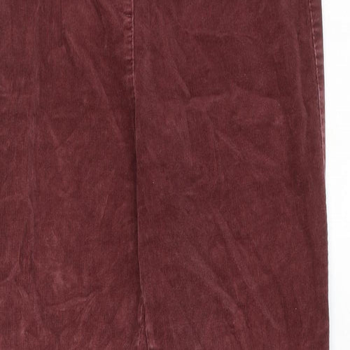 Classic Womens Brown Cotton Trousers Size 10 Regular