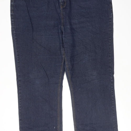 New Look Womens Blue Cotton Bootcut Jeans Size 24 Regular Zip