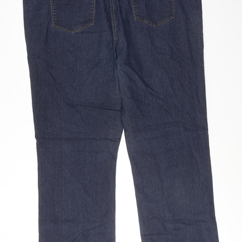 New Look Womens Blue Cotton Bootcut Jeans Size 24 Regular Zip