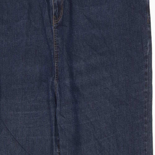 New Look Womens Blue Cotton Bootcut Jeans Size 24 Regular Zip