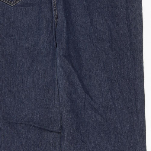 New Look Womens Blue Cotton Bootcut Jeans Size 24 Regular Zip