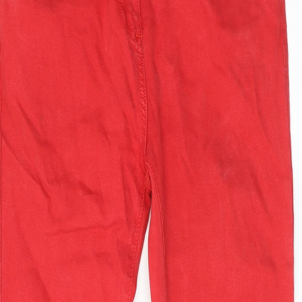 NEXT Womens Red Cotton Skinny Jeans Size 10 Regular Zip