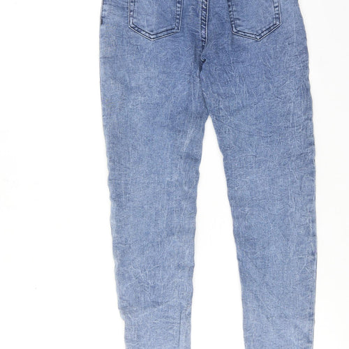 Pep&Co Girls Blue Cotton Skinny Jeans Size 11-12 Years Regular Zip