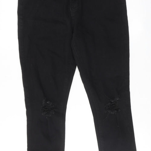 I SAW IT FIRST Womens Black Cotton Skinny Jeans Size 10 Regular Zip