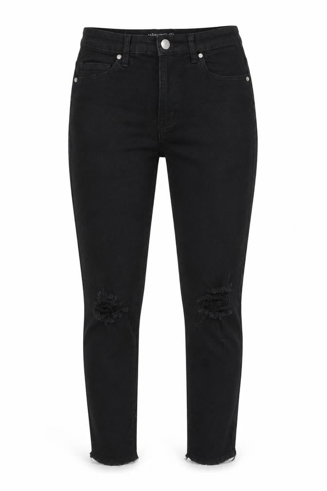 I SAW IT FIRST Womens Black Cotton Skinny Jeans Size 10 Regular Zip
