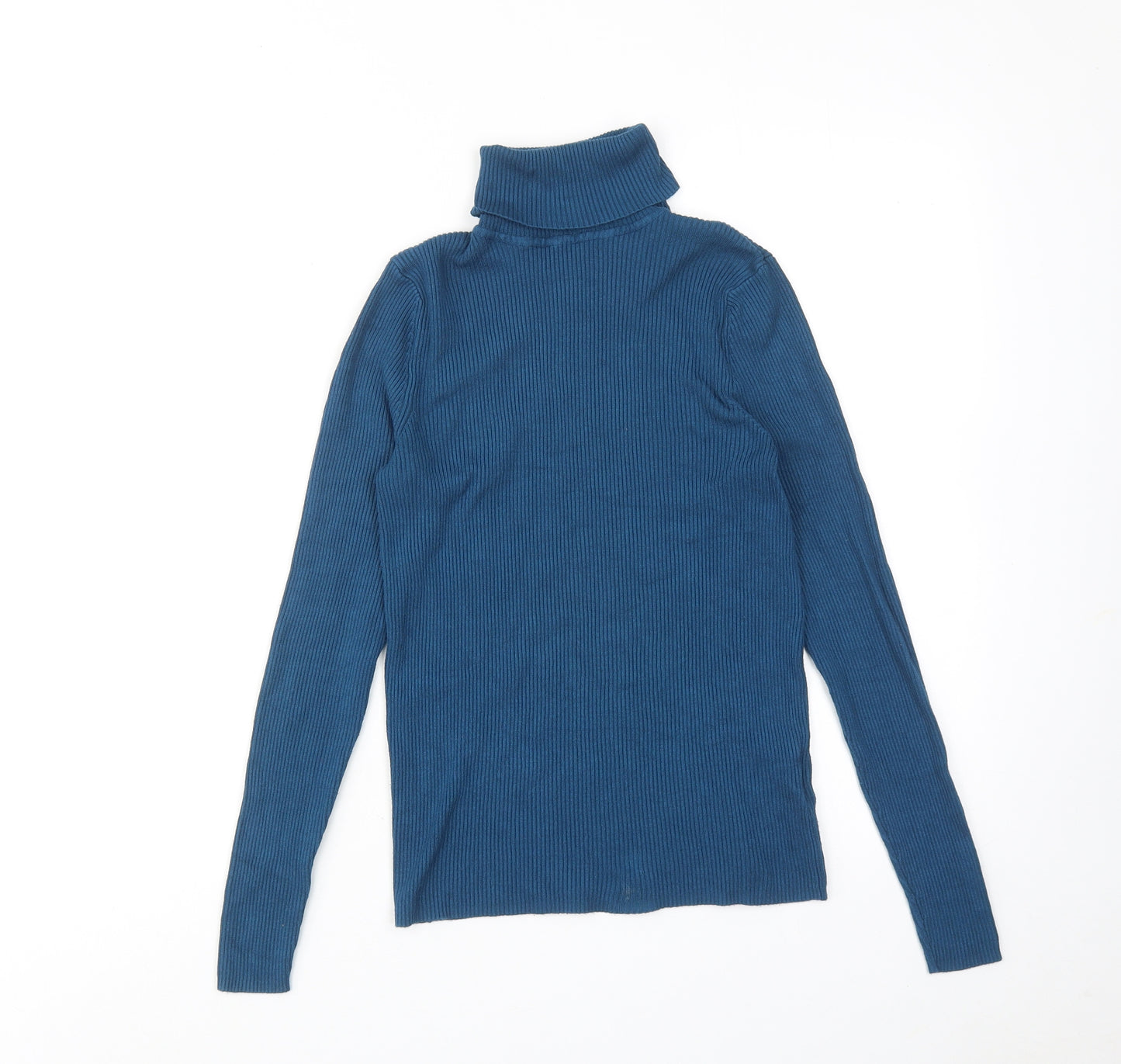 Marks and Spencer Womens Blue Collared Viscose Pullover Jumper Size 12