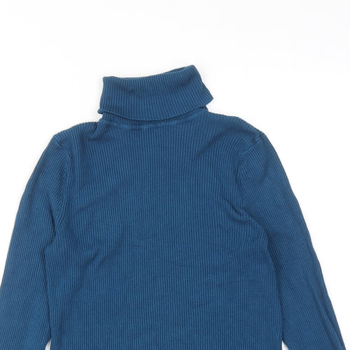 Marks and Spencer Womens Blue Collared Viscose Pullover Jumper Size 12