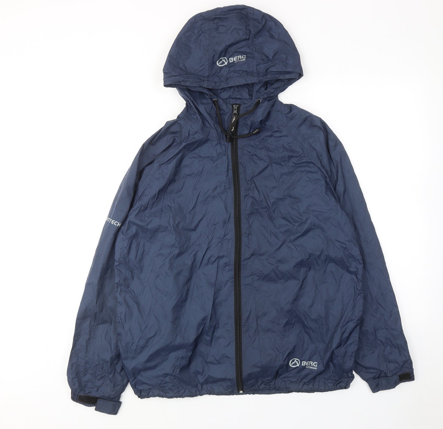 Berg Mens Blue Windbreaker Jacket Size S Zip