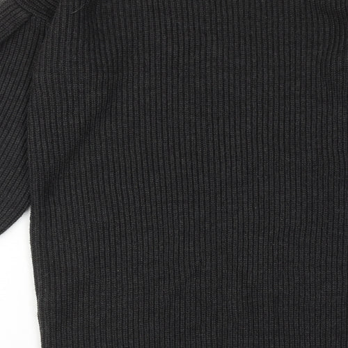 Micha Lounge Womens Grey Acrylic Jumper Dress Size M Round Neck Pullover