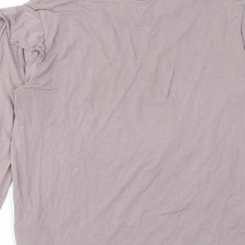 Topshop Womens Purple Viscose Basic T-Shirt Size 6 Round Neck