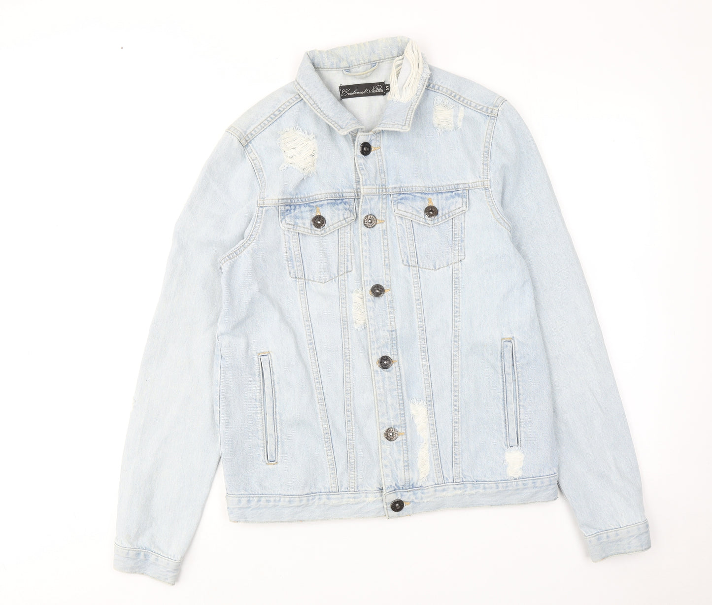 Condemned Nation Womens Blue Jacket Size S Button