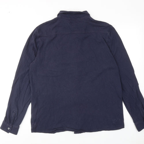 Boden Mens Blue Cotton Button-Up Size L Collared Button