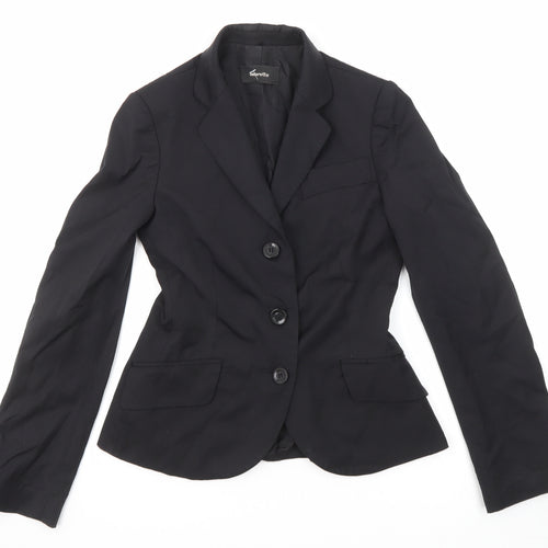 Tintoretto Womens Black Polyester Jacket Suit Jacket Size 6