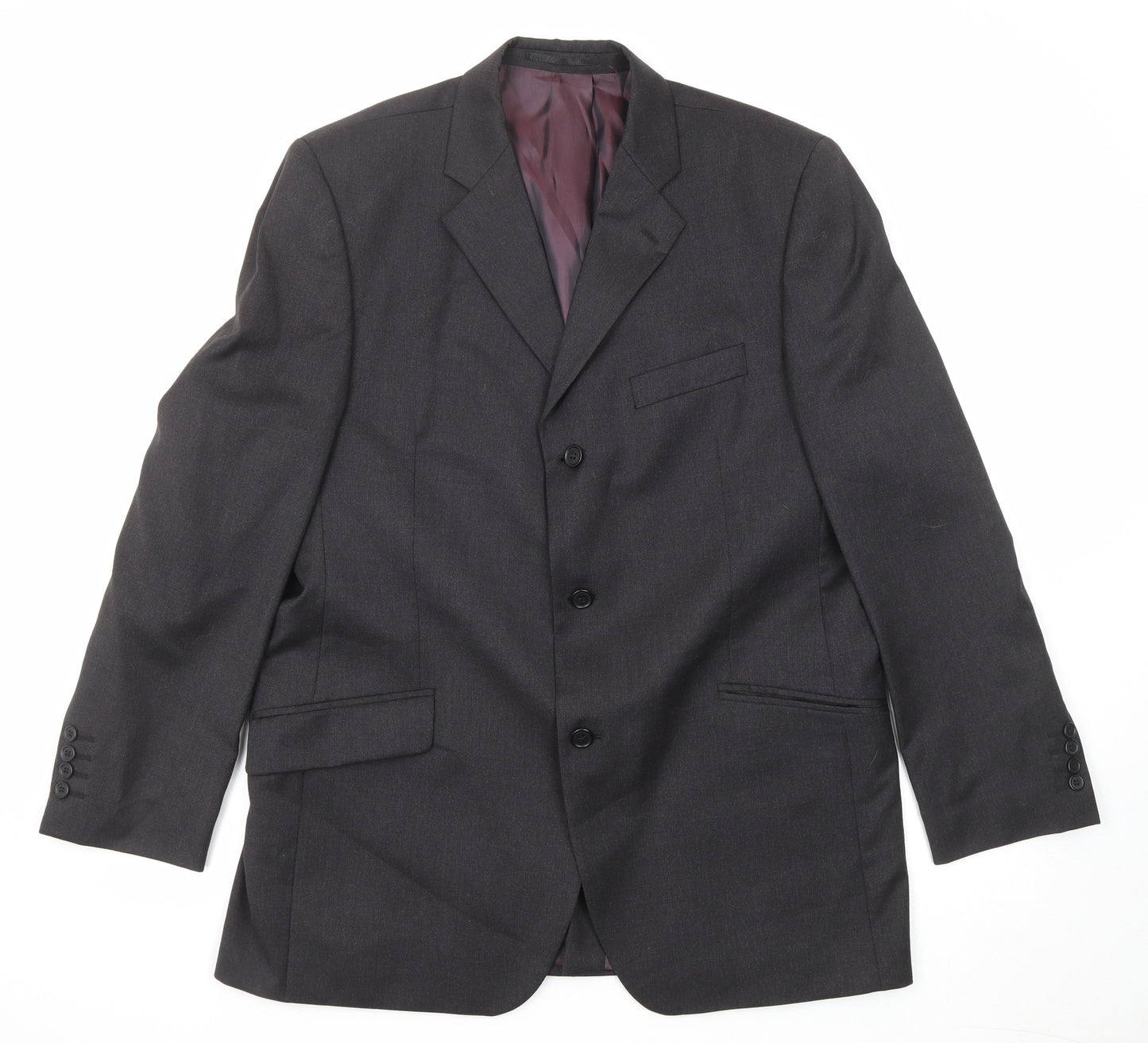 Angelico Mens Black Wool Jacket Suit Jacket Size 42 Regular
