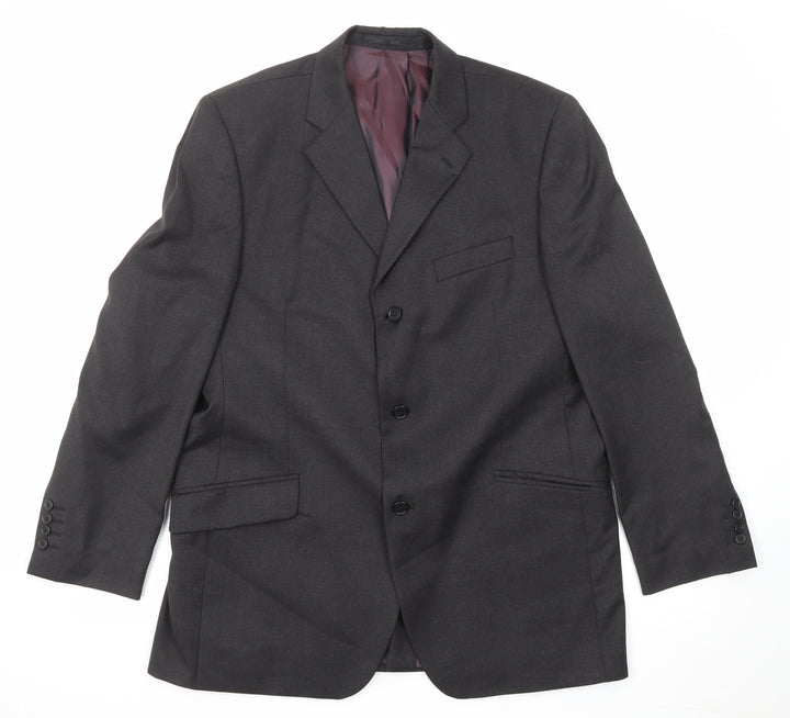 Angelico Mens Black Wool Jacket Suit Jacket Size 42 Regular