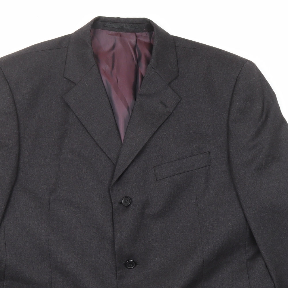 Angelico Mens Black Wool Jacket Suit Jacket Size 42 Regular