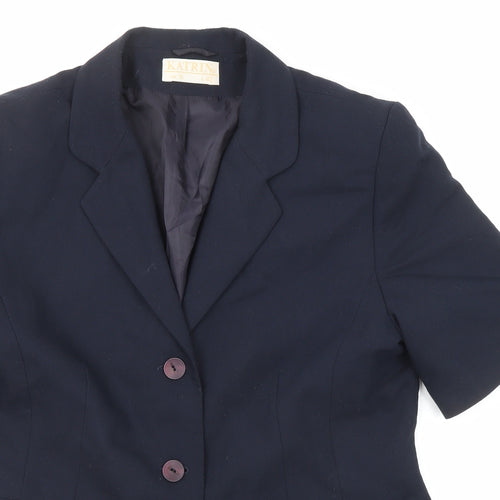 Katrin Womens Blue Jacket Blazer Size 16 Button