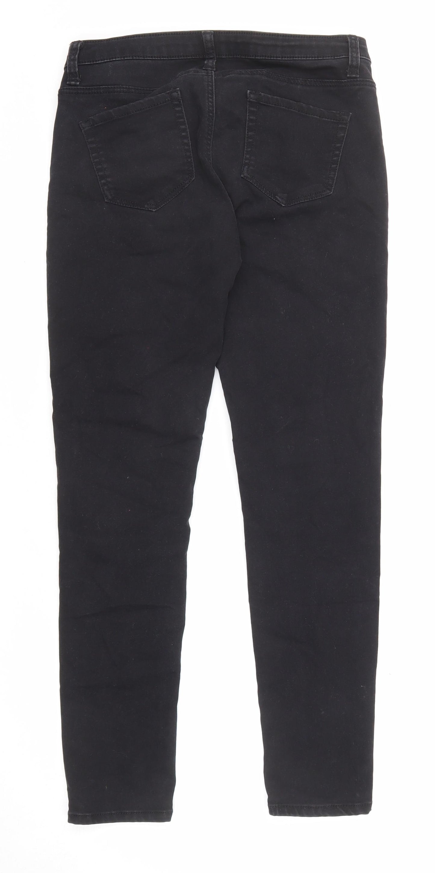Denim & Co. Womens Black Cotton Skinny Jeans Size 10 Regular Zip