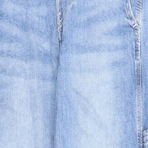 H&M Girls Blue Cotton Straight Jeans Size 9-10 Years Regular Zip
