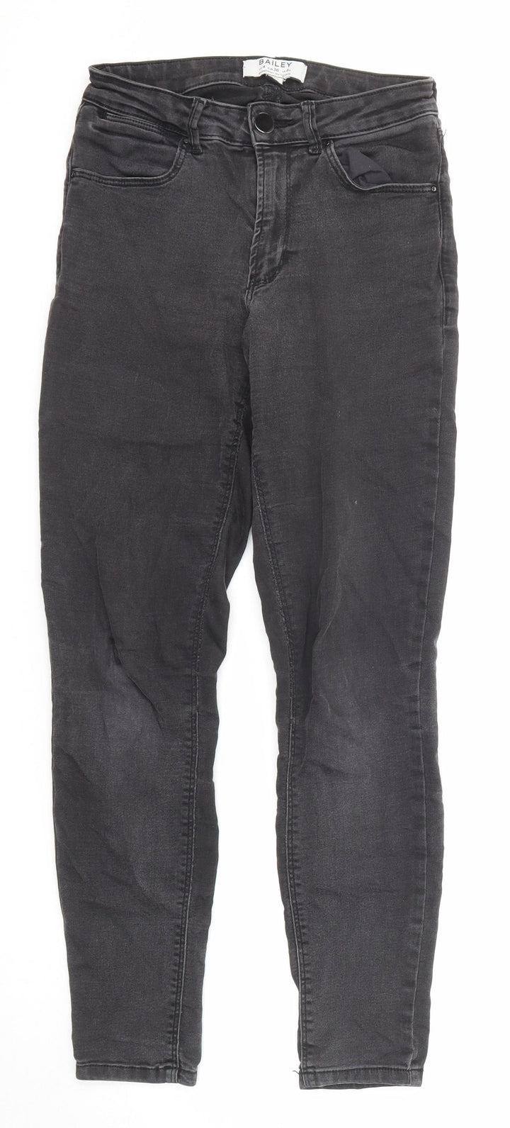 Dorothy Perkins Womens Grey Cotton Skinny Jeans Size 8 Regular Zip