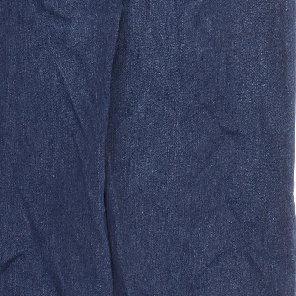 Marks and Spencer Womens Blue Cotton Straight Jeans Size 16 Regular Zip