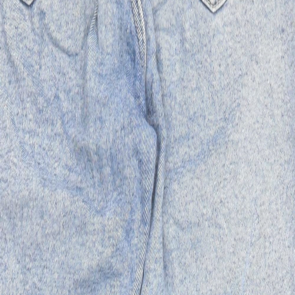 Stradivarius Womens Blue Cotton Tapered Jeans Size 10 Regular Zip