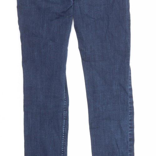Zara Womens Blue Cotton Skinny Jeans Size 10 Regular Zip
