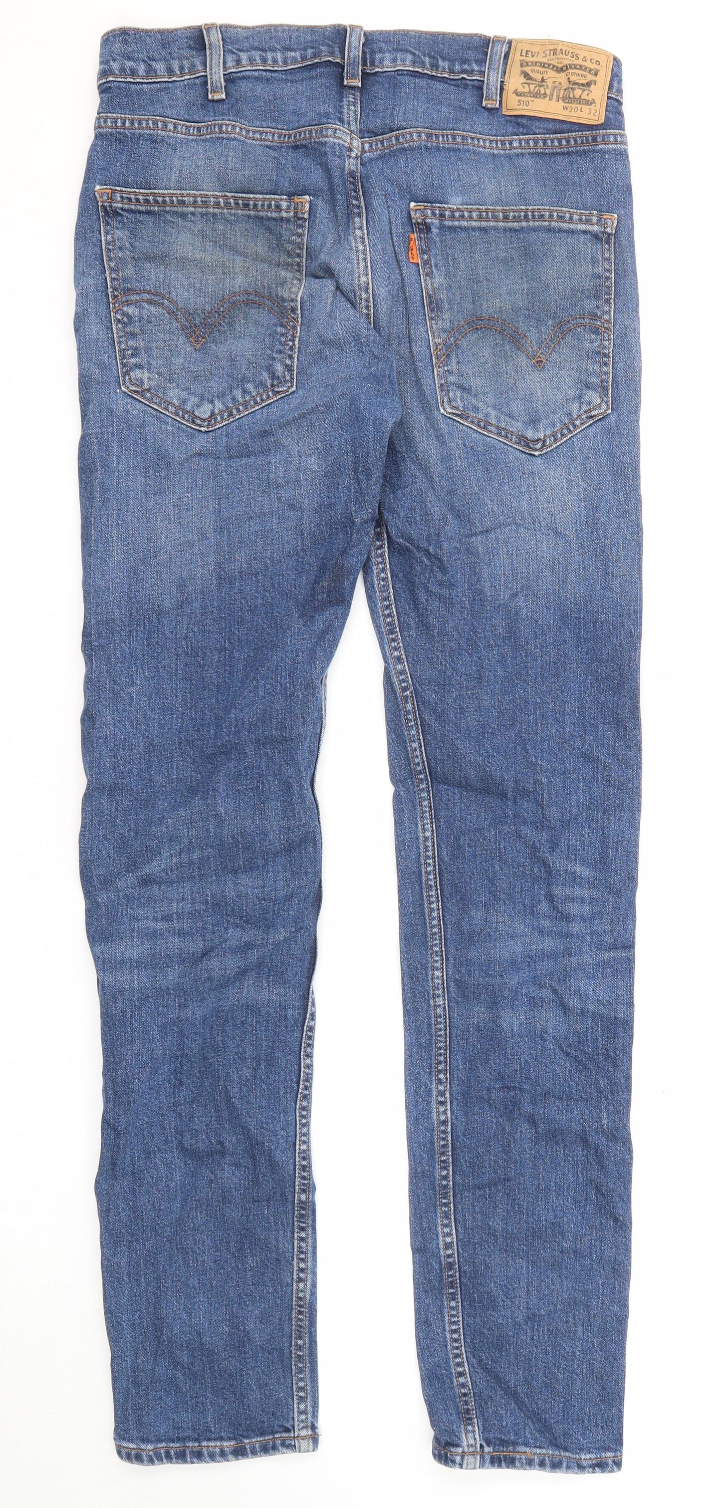 Levi's Mens Blue Cotton Skinny Jeans Size 30 in L32 in Regular Zip