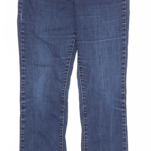 Levi's Womens Blue Cotton Straight Jeans Size 32 in Regular Zip