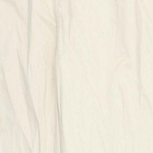 Denim & Co. Womens Beige Cotton Straight Jeans Size 14 Regular Zip