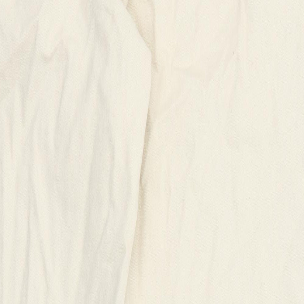 Denim & Co. Womens Beige Cotton Straight Jeans Size 14 Regular Zip